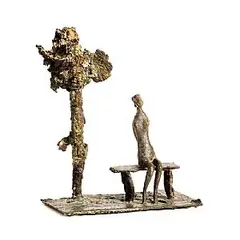 Figure Beside a Tree by Edward Delaney, unique bronze, sold Oct 2026