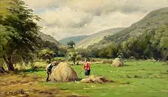 Hay Ricks, Glendun by Charles McAuley, oil on canvas, offered Oct 2026