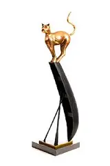 The Aran Cat by Ian Pollock, bronze on marble base - number 6 from an edition of 7, sold Oct 2026