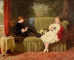His Sister's Portrait by George Bernard O'Neill, oil on board, sold Oct 2026