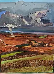 Cnoc an Loic, Galway by Brian Bourke Hrha Irish, 1979, oil on board, sold Oct 2026