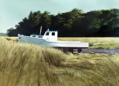 Boat in Field by Thomas Crotty (1934-2015) by Thomas Crotty, watercolor on paper, sold Sep 2021