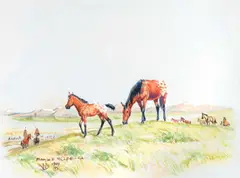 Future Buffalo Horse by Byron B. Wolfe (1904-1973) by Byron Wolfe, gouache on paper, sold Feb 2022
