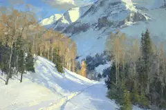 Trail into the Back Country by Skip Whitcomb, oil on canvas laid on board, sold Sep 2024