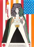 I lift my lamp besides the golden door by Dorothy Iannone, 1977, Farbserigrafie auf Papier, sold Mar 2024
