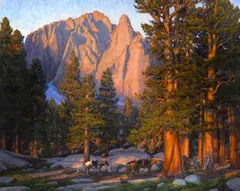 Sunrise in the Land of Giants by Charles Muench, oil on canvas, sold Sep 2024