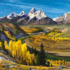 Tapestry of Time by Conrad Schwiering, 1962, oil on panel, sold Sep 2024