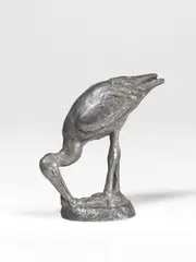 Fressender Storch by August Gaul, 1915, Bronze mit brauner Patina. Höhe: 6,2 cm (2 ½ in.), sold Mar 2026