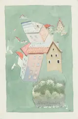 bâtiment de bâtisseur pâtisseur by André Thomkins, 1981, Aquarell auf Velin, sold Jan 2023