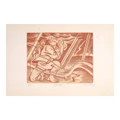 Habagat by Benedicto Cabrera, etching, 6/20, sold Oct 2026