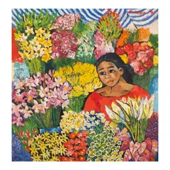 Untitled by Norma Belleza, oil on paper, sold Oct 2026