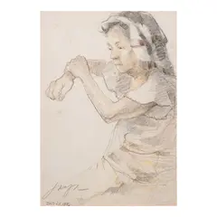 Old Woman by José T. Joya, pastel on paper, sold Oct 2026