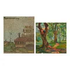 Untitled by Ibarra dela Rosa, b.) Untitled <br> signed and dated 1978 (lower right) <br> oil on canvas <br> 5” x 5” (13 cm x 13 cm), sold Oct 2026