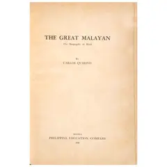The Biography of Rizal by The Great Malayan, Manila, sold Oct 2026