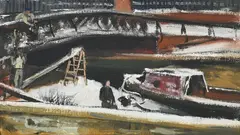 Snow scene, regent's canal by David Tindle, Oil on board, sold Oct 2026