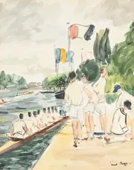 Henley regatta by Paul Lucien Maze, watercolor, sold Oct 2026