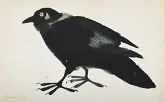 Raven by Mary Fedden, watercolor, sold Oct 2026
