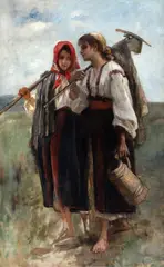Întoarcerea de la câmp by Nicolae Vermont, 1915-1920, ulei pe pânză, sold Oct 2026