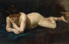 Nud pe divan by Nicolae Vermont, 1920-1925, ulei pe carton, sold Oct 2026