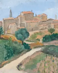 Peisaj din sudul Franței by Theodor Pallady, 1935-1937, ulei pe pânză lipită pe carton, sold Oct 2026