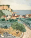 Peisaj din Provence by Theodor Pallady, anii '30, ulei pe pânză lipită pe carton, sold Oct 2026