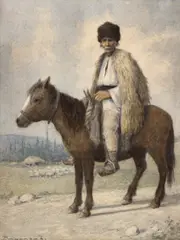 Mocan by Ludovic Bassarab, 1920-1922, acuarelă și creion pe hârtie lipită pe carton, sold Oct 2026