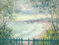 Farul din Biarritz by Kimon Loghi, anii '30, ulei pe pânză, offered Oct 2026