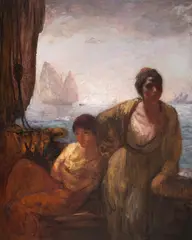 La traversée des mers by Mihail Simonidy, 1902, ulei pe lemn, offered Oct 2026