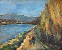 Drumul spre casă by Henri Catargi, ulei pe carton, sold Oct 2026