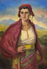 Săsoaică by Carol Hübner, 1938, ulei pe pânză, sold Oct 2026