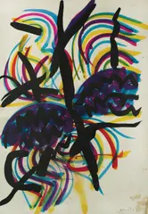 Composition in CMYK by Edo Murtić, 1974., tempera and watercolor on paper, offered Oct 2026