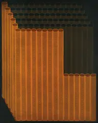 Serigraphy with Orange Beams by Miroslav Šutej, 1974., serigraphy on paper, sold Oct 2026