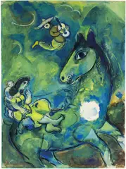 Le cheval à la lune by Marc Chagall, gouache, fusain et pastel sur papier, sold Oct 2026