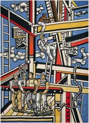 Les nouveaux constructeurs by D’Après Fernand Léger, tapisserie en laine d'Aubusson tissée à la main, sold Oct 2026