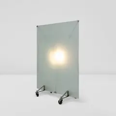 Paravent lumineux 'Stanton Mick' by Philippe Starck, Verre dépoli, acier chromé, laiton chromé, roulettes en caoutchouc, sold Oct 2026
