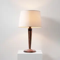 Lampe by Clément Rousseau, Palissandre de Rio, galuchat, ivorine, abat-jour en tissu, sold Oct 2026