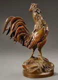 Le coq chantant le réveil by Auguste-Nicolas Cain, Bronze à patine médaille, sold Jun 2013
