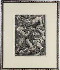 Minotaur's Death, by Benton Murdoch Spruance, Lithograph, sold Oct 2026