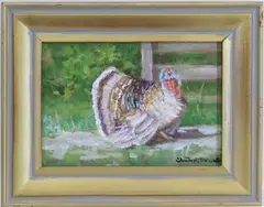 Barnyard Turkey by Christopher G. Willett, Oil on board, sold Oct 2026