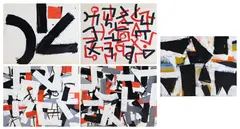 Broad Brush Abstracts by Louis Tavelli, Oil on paper and mixed media/collage, sold Oct 2026