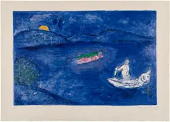 L'Echo, from Daphnis et Chloé (The Echo, from Daphnis and Chloé) (M. 340, see C. bks. 46) by Marc Chagall, 1961, Lithograph in colors, on Arches paper, with full margins, sold Oct 2026