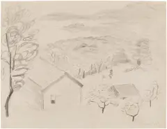 Hilltop by Milton Avery, circa 1936, Unique graphite drawing, on wove paper, sold Oct 2026