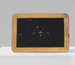 L'orage by Philippe Favier, 1994, Gravure et collage sur ardoise d'écolier, sold Oct 2026