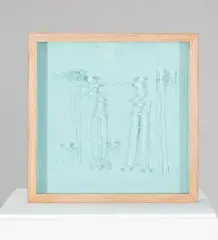 Ex-cabots Série «Une ombre au tableau by Philippe Favier, Acrylique, stylo-bille et collage sous verre, non signée, sold Oct 2026