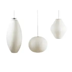Three Bubble Ceiling Lamps by George Nelson, Contemporary production by Modernica, sold Oct 2026