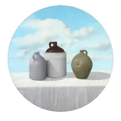 Surrealist Still Life with Sky and Crockery by Robert Stone, Oil on canvas, sold Oct 2026