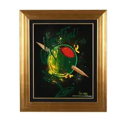Olive with Toothpick by Michael Godard, Acrylic on canvas, sold Oct 2026