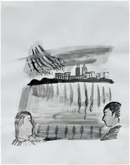 Reservoir by Louis Fratino, 2020, ink on paper, sold Oct 2026