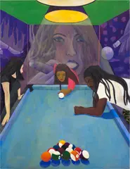 Club Pool (Elephant + Castle) by Simone Kennedy Doig, 2018, oil and distemper on linen, sold Oct 2026