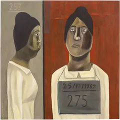 Innocent Prisoner No. 275 by Salah El Mur, 2020, acrylic on canvas, sold Oct 2026